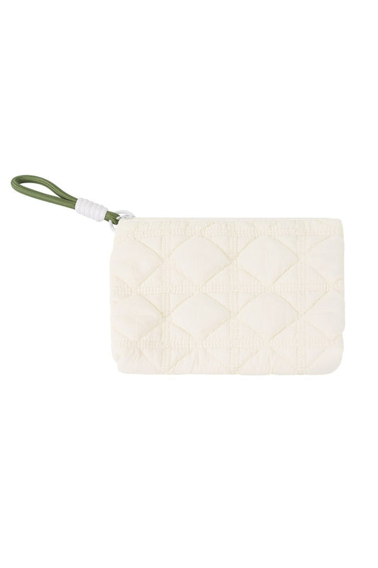 Kosmetiktasche flach gesteppt Anhänger Kordel | useful Beauty - useful Beauty 