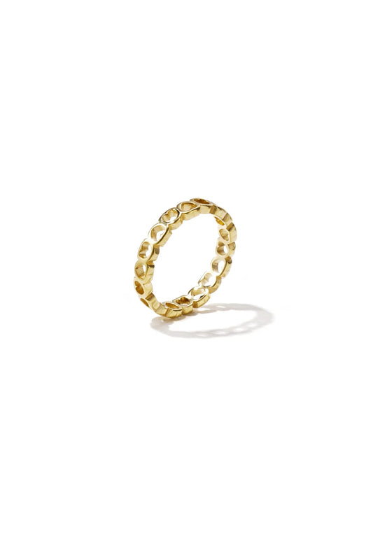 Edelstahl Ring leere Herzen gold