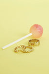 Edelstahl Ring leere Herzen gold