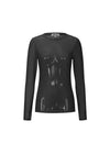 Langarm Mesh Shirt Fancy Black