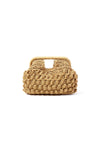 Basttasche Beige mit goldener Kette