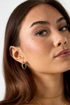 Mittelgroße Edelstahl Creolen im gehämmerten Look | Gold & Silber