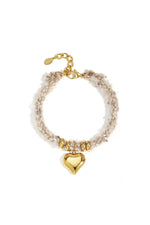 Armband mit Herzanhänger | fluffy Beige