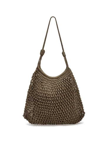 Strandtasche aus Baumwolle in Kordeloptik, einfarbig & lässig