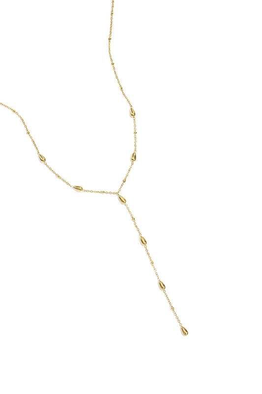 Y-Halskette Tropfenform gold