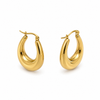 Oval Bauchige Creolen Gold