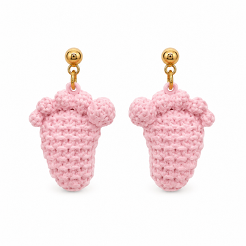Ohrringe Rosa Baby Füße Edelstahl Stecker Gold | 3D Druck PLA
