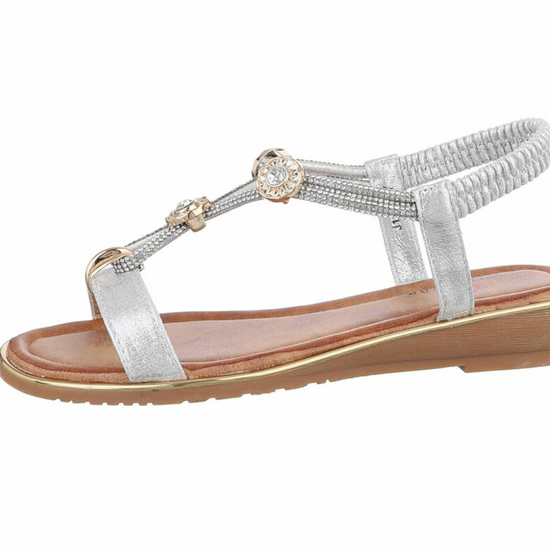 Sandalette Riemchen Silber Glitzer Gr. 40 | useful Beauty - useful Beauty 