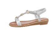 Sandalette Riemchen Silber Glitzer Gr. 40 | useful Beauty
