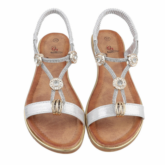 Sandalette Riemchen Silber Glitzer Gr. 40 | useful Beauty - useful Beauty 