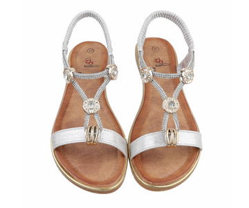 Sandalette Riemchen Silber Glitzer Gr. 40 | useful Beauty - useful Beauty 