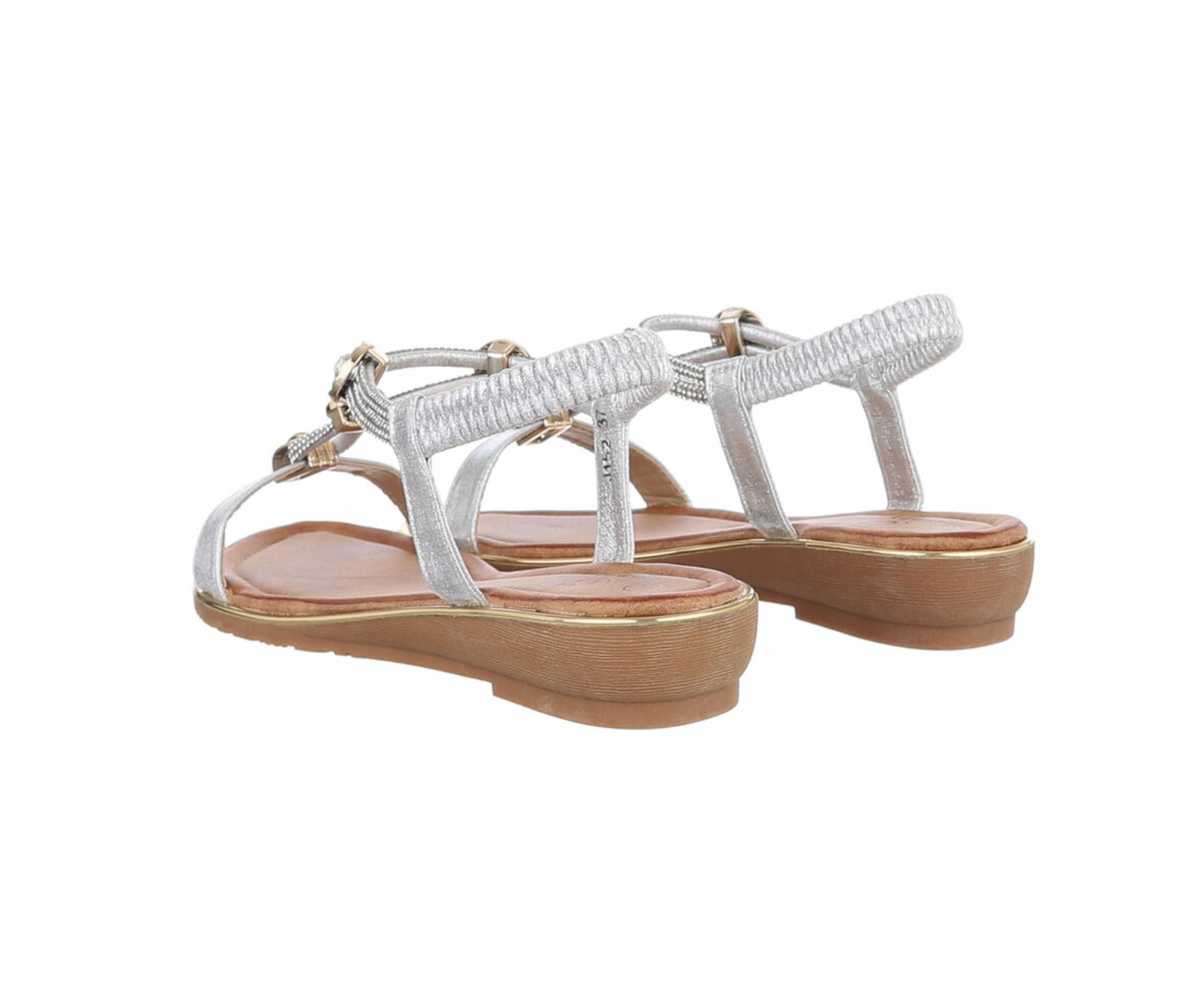 Sandalette Riemchen Silber Glitzer Gr. 40 | useful Beauty - useful Beauty 