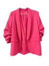 pinker Blazer mit gerafften Ärmeln
