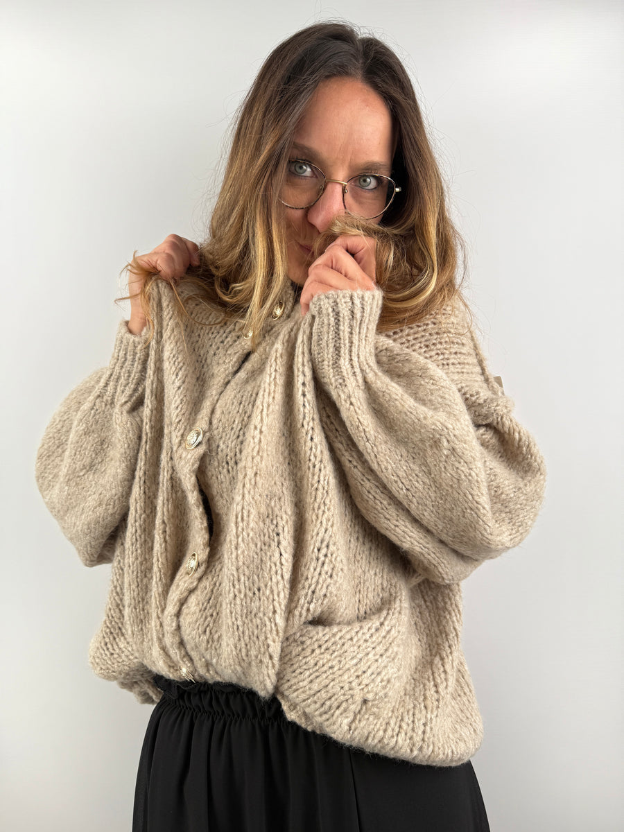 Cardigan Wolle goldene Knöpfe | useful Beauty