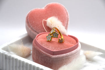 Ring white Flowers | 14K goldplated - useful Beauty 