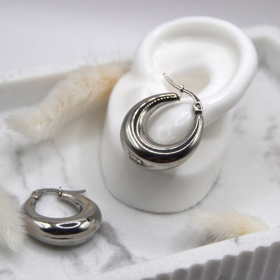 Creolen bauchig silber - useful Beauty 