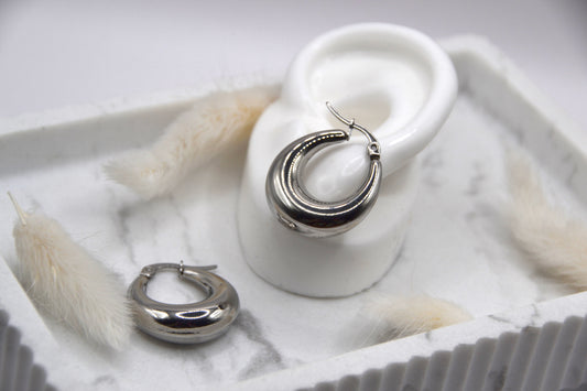 Creolen bauchig silber - useful Beauty 