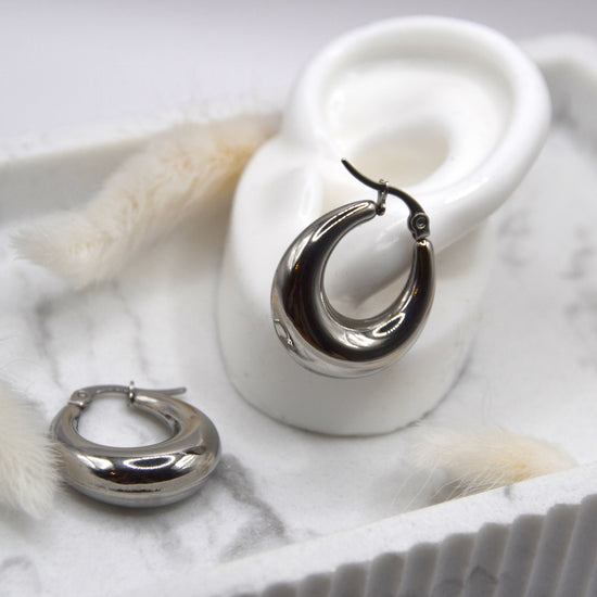 Creolen bauchig silber - useful Beauty 