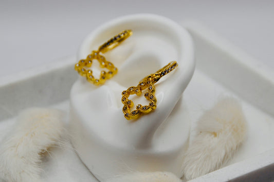 Hängeohrringe Kleeblatt Ornamental | 14K goldplated - useful Beauty 