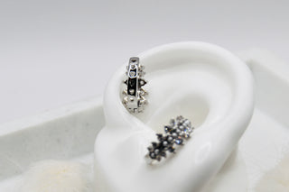 Ohrringe spiky Diamonds silber, 14K goldplated