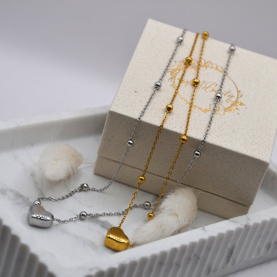 Halskette pearly Heart | 14K goldplated - useful Beauty 