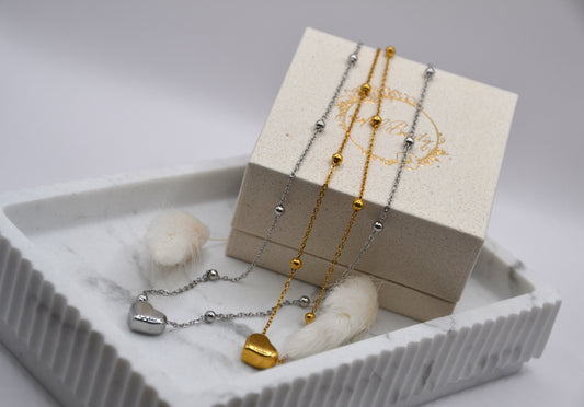 Halskette pearly Heart | 14K goldplated - useful Beauty 