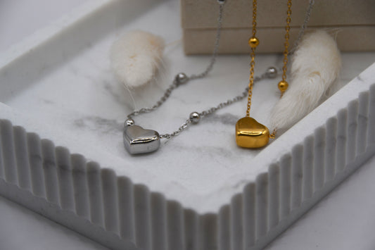 Halskette pearly Heart | 14K goldplated - useful Beauty 