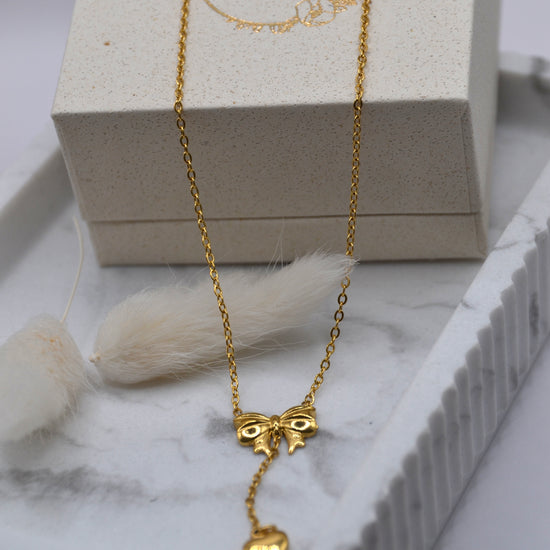 Halskette Schleifchen | 14K goldplated - useful Beauty 