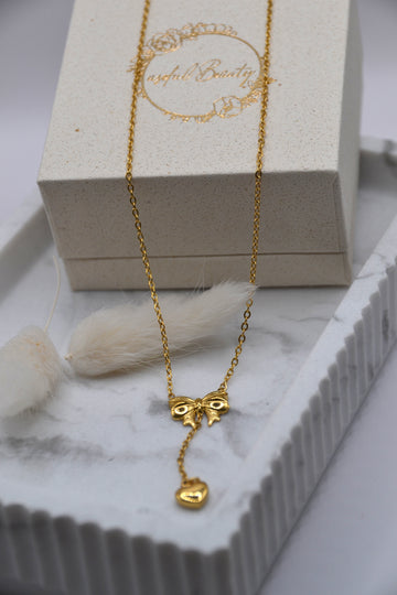 Halskette Schleifchen | 14K goldplated - useful Beauty 