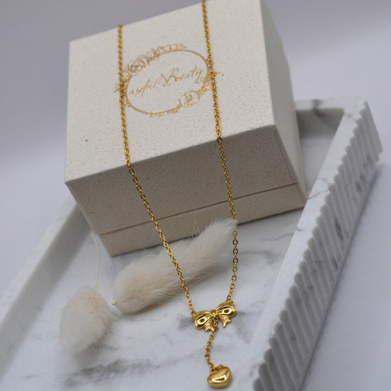 Halskette Schleifchen | 14K goldplated - useful Beauty 