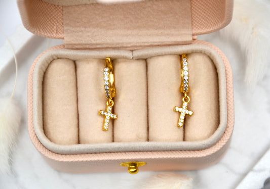 Ohrringe hanging cross | 14K goldplated - useful Beauty 