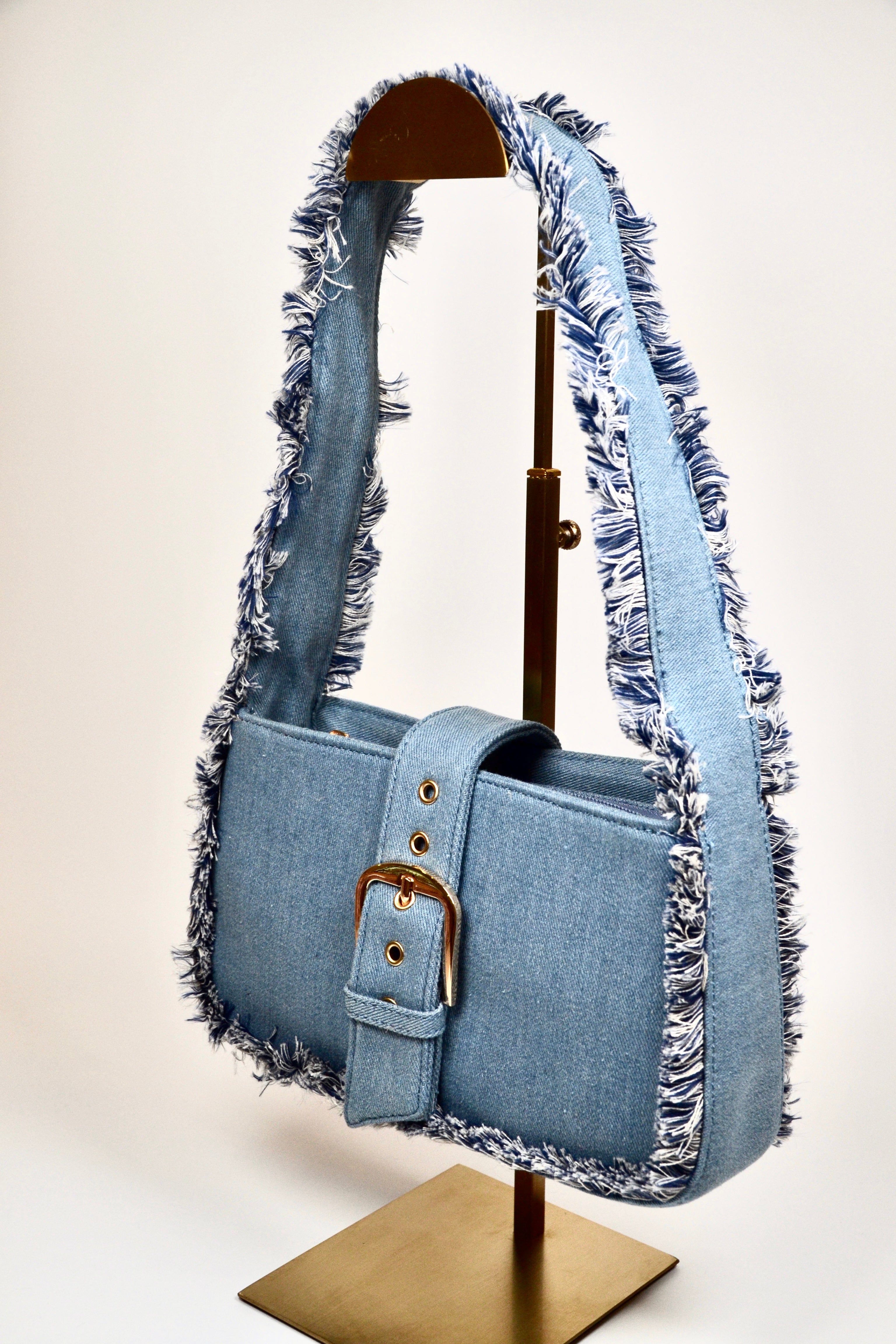 Handtasche Schultertasche Jeans Franzen | useful Beauty