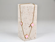 Edelstahl Halskette rosa Kleeblatt gold |useful Beauty