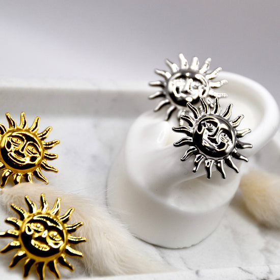 Ohrstecker Sun Face | 14K goldplated - useful Beauty 