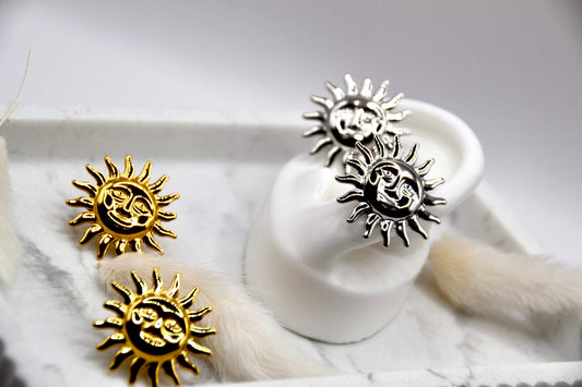 Ohrstecker Sun Face | 14K goldplated - useful Beauty 