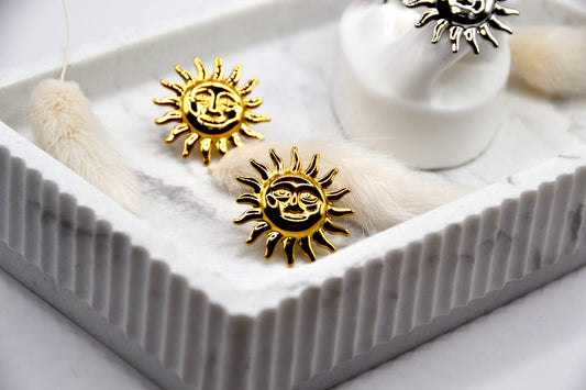 Ohrstecker Sun Face | 14K goldplated - useful Beauty 