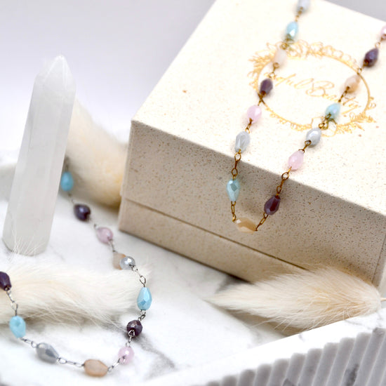 Fußkettchen pastell Zirkonia | 14K goldplated - useful Beauty 