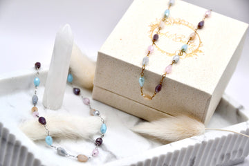 Fußkettchen pastell Zirkonia | 14K goldplated - useful Beauty 