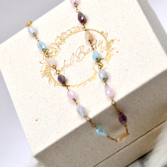 Fußkettchen pastell Zirkonia | 14K goldplated - useful Beauty 