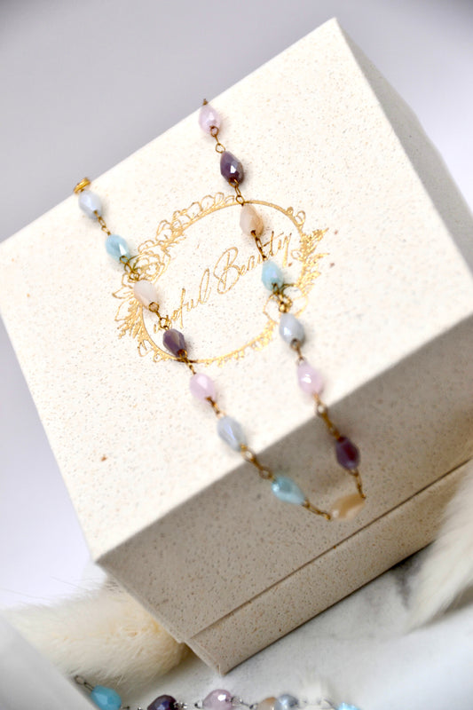 Fußkettchen pastell Zirkonia | 14K goldplated - useful Beauty 