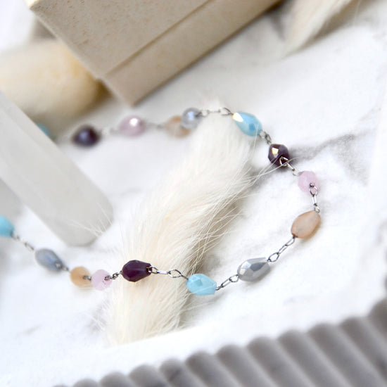 Fußkettchen pastell Zirkonia | 14K goldplated - useful Beauty 