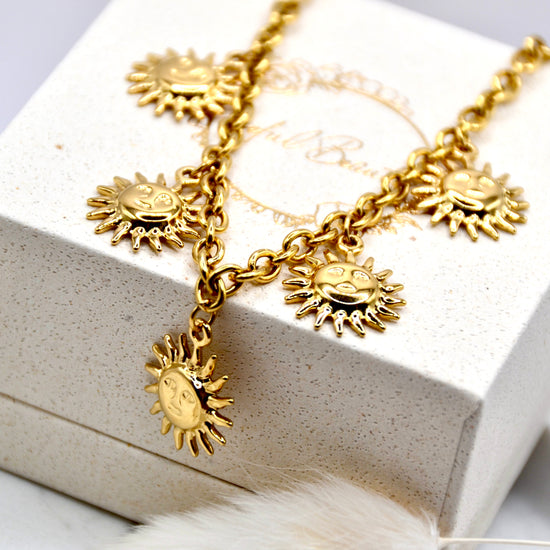 Halskette Sun Face | 14K goldplated - useful Beauty 