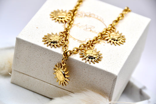 Halskette Sun Face | 14K goldplated - useful Beauty 