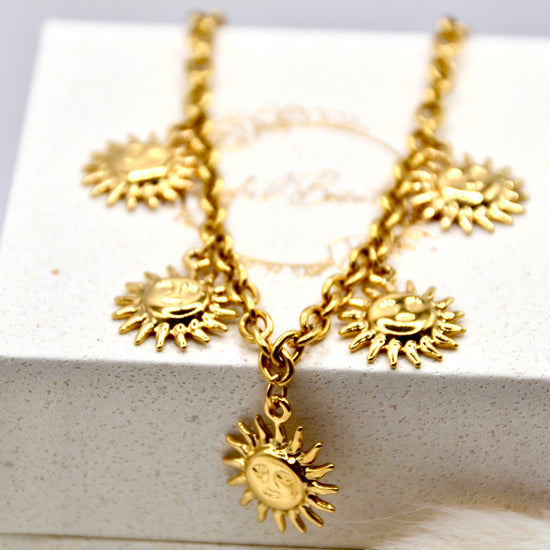 Halskette Sun Face | 14K goldplated - useful Beauty 