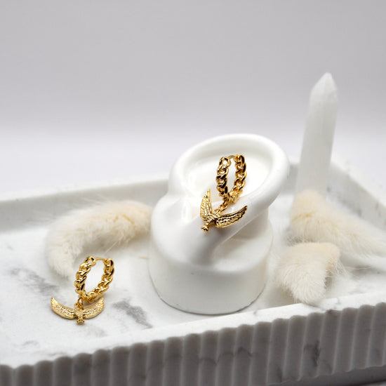 Creolen Birdy gold | 14K goldplated - useful Beauty 