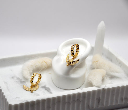 Creolen Birdy gold | 14K goldplated - useful Beauty 