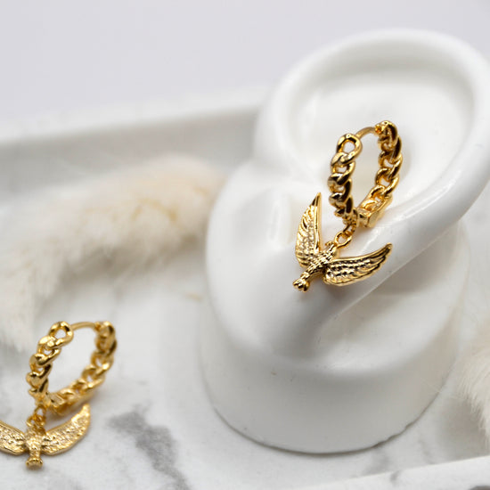 Creolen Birdy gold | 14K goldplated - useful Beauty 