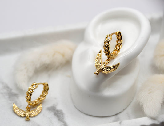 Creolen Birdy gold | 14K goldplated - useful Beauty 