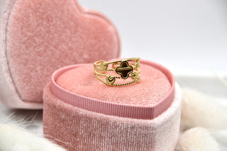 Ring Cloverheart, 14k goldplated