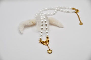 Edelsathl Halskette Perlen Schleife gold/silber | useful Beauty - useful Beauty 